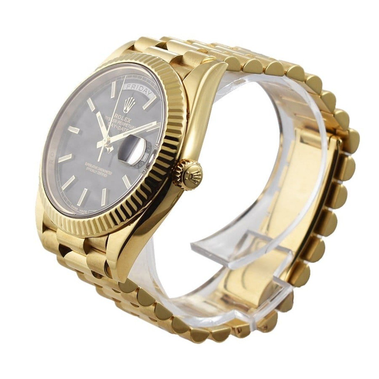  Rolex Day-Date Gold Black 228235 EW Replica 