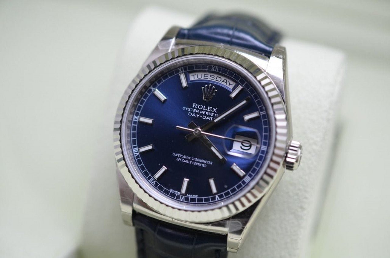  Rolex Leather Blue Replica 